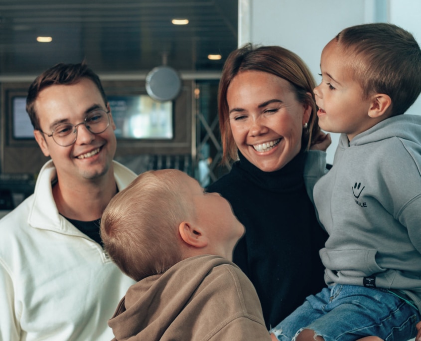 Family traveling together aboard Aurora Botnia