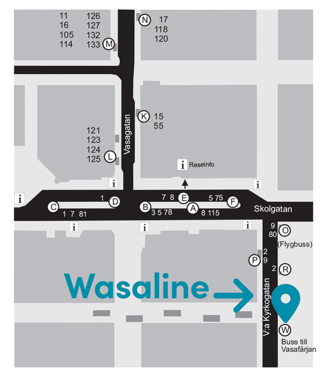 Wasaline bus stop Umeå