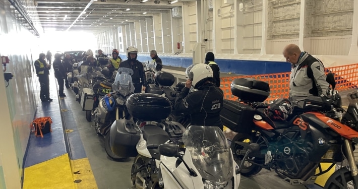 Motorcycles aboard Aurora Botnia