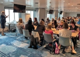 Stöd Botnia Tuki staff enjoying activities aboard Aurora Botnia