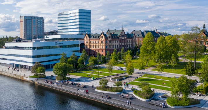 Umeå City by the river. Photo: Fredrik Larsson/ Visit Umeå