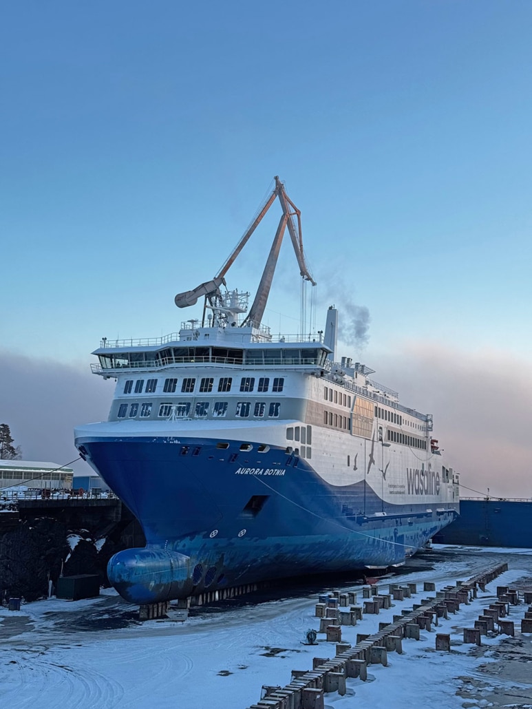 Aurora Botnia at the Naantali drydock.
