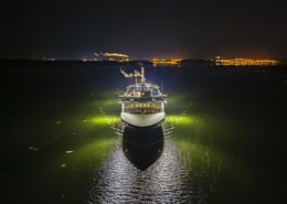 Aurora Botnia departing Naantali drydock. Photo by Janne-Petteri Kumpulainen